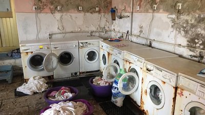 Так виглядала пральня у Хустській райлікарні у квітні Так виглядала пральня у Хустській райлікарні у квітні