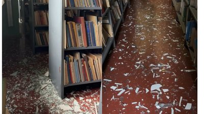 «Книжкова палата» після обстрілів 18 жовтня 2026 року. 