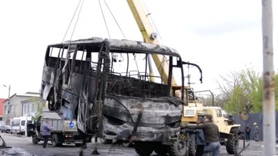 Автобус, удар РФ, Дніпро, безпілотник