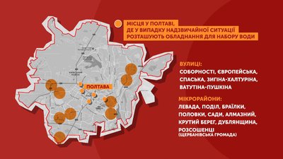 У Полтаві у разі надзвичайної ситуації планують встановити пункти з питною водою: де саме У Полтаві у разі надзвичайної ситуації планують встановити пункти з питною водою: де саме