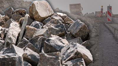 Бруківка, яку виявили під час ремонту траси Тернопіль — Львів — Рава-Руська