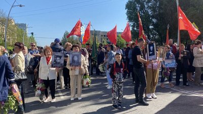 Акція "Безсмертного полку" в Мелітополі та трансляція з Путіним в Енергодарі. Як минуло 9 травня в окупованих містах