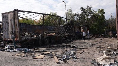 Згоріла вантажівка