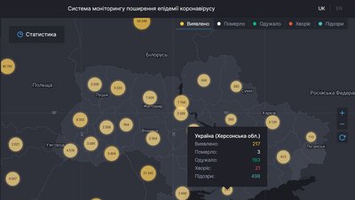 Статистика COVID-19: на Херсонщині один новий випадок, в Україні +829