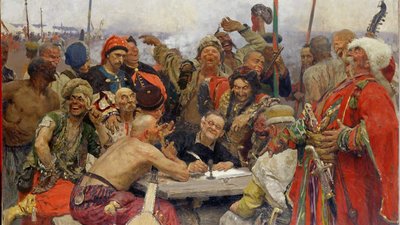 Картина Іллі Рєпіна "Запорожці пишуть листа турецькому султанові"