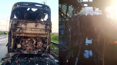 На Львівщині під час руху загорівся рейсовий автобус