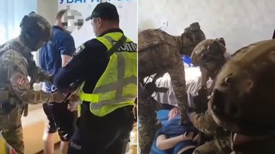 Скріншот із відео, яке опублікували під час затримання військового у Старокостянтинові