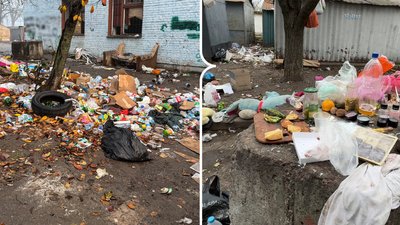 смітник у дворі багатоповерхівки кроп