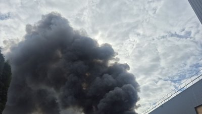 Пожежа через атаку на підприємство