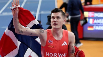 Якоб Інгебрігтсен, норвезький легкоатлет на чемпіонаті Європи-2025 у приміщенні.