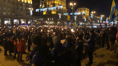 До дня народження Бандери у Києві влаштували смолоскипну ходу До дня народження Бандери у Києві влаштували смолоскипну ходу