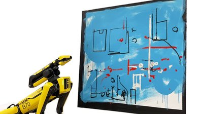 Картину, створену за участі робопса Boston Dynamics, продали на аукціоні Sotheby's за 31,5 тис. доларів Картину, створену за участі робопса Boston Dynamics, продали на аукціоні Sotheby's за 31,5 тис. доларів