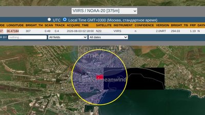 Супутники зафіксували пожежі у окупованій Керчі після нічної тривоги у Криму