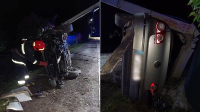 На Франківщині водій в'їхав в електроопору та втік. Двоє пасажирів авто — в реанімації