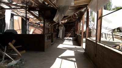 Піцерія в Краматорську після обстрілу Піцерія в Краматорську після обстрілу