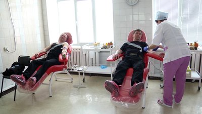 Бійці корпусу тероборони Житомира "Соколи Полісся" здали кров для потреб військових шпиталів області