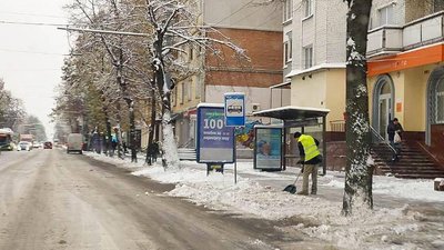 Нічний снігопад у Житомирі: на дороги міста за добу висипали 250 тонн протиожеледної суміші