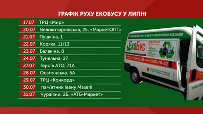 Графік роботи екобусу у липні 2020 року Графік роботи екобусу у липні 2020 року