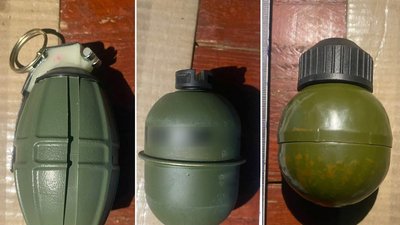 Гранати, які знайшли патрульні під час обшуку у автомобілі 30-річного чоловіка