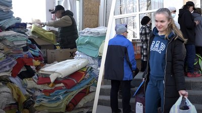 У Житомирі кілька тисяч людей отримали допомогу у гуманітарному штабі при міському палаці культури