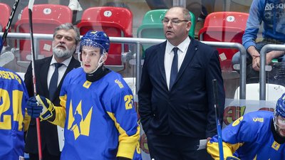 Дмитро Христич (праворуч), головний тренер збірної України з хокею