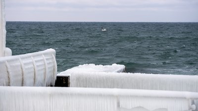Зима 2026 року, Одеса, Ланжерон, Чорне море