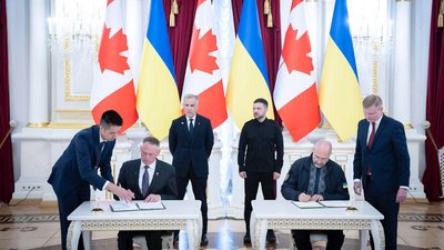 Міністр національної оборони Канади Девід Макгінті та міністр оборони Денис Шмигаль