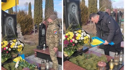 На могилі загиблого військового журналіста Дмитра Лабуткіна На могилі загиблого військового журналіста Дмитра Лабуткіна