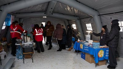 Мобільний намет для обігріву у Харкові