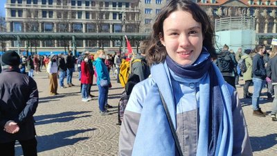 "Ми не хочемо третьої світової": у Лейпцигу вийшли на протест проти війни в Україні