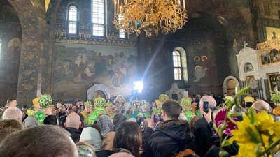 Епіфаній проводить службу на Вербну неділю у Києво-Печерській Лаврі