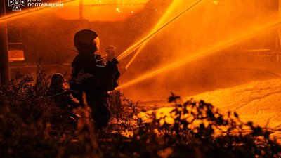Гасіння пожежі в Кременчуцькому районі