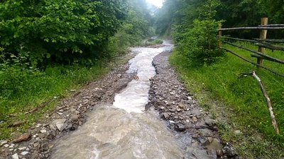 У селі Кохан на Франківщині вода розмила дорогу