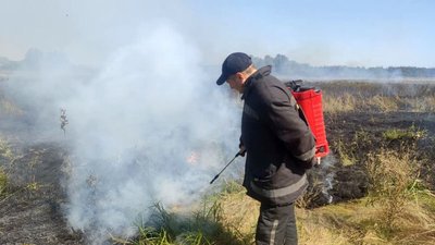 На Дніпропетровщині вигоріло 4 га трави та очерету На Дніпропетровщині вигоріло 4 га трави та очерету