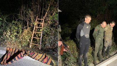 Трьох чоловіків у гідрокостюмах затримали прикордонники на Закарпатті Трьох чоловіків у гідрокостюмах затримали прикордонники на Закарпатті