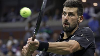 Новак Джокович під час матчу третього кола на Us Open-2025