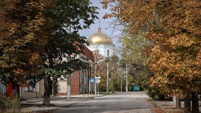Херсон, місто, вулиця, середмістя, осінь, храм