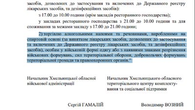На Хмельниччині частково обмежують продаж алкоголю