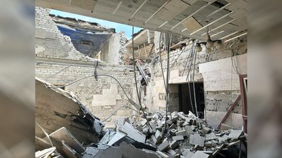 Наслідки ракетного удару по будинку культури Наслідки ракетного удару по будинку культури