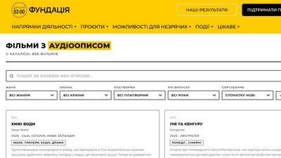 Каталог кіно з аудіоописом для людей з порушенням зору