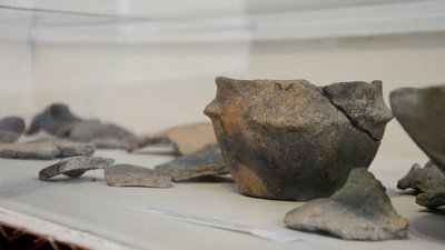 Залишки глиняного посуду, в якому був захований скарб Залишки глиняного посуду, в якому був захований скарб