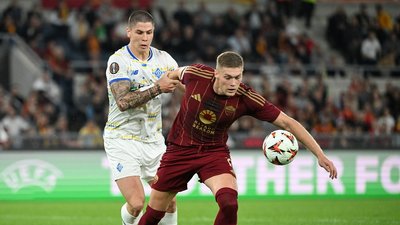 "Рома" — "Динамо": Артем Довбик, автор єдиного голу в матчі Ліги Європи 2024/25.
