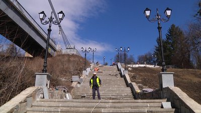 У парку в Житомирі розпочали ремонтувати Шодуарівські сходи У парку в Житомирі розпочали ремонтувати Шодуарівські сходи