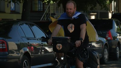 Журналіст Мішель Мертен приїхав у Франківськ під час благодійного велотуру Люксембург-Київ