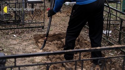 Ексгумація у Бучі: біля братської могили патріарх Філарет відправив панахиду за загиблими Ексгумація у Бучі: біля братської могили патріарх Філарет відправив панахиду за загиблими