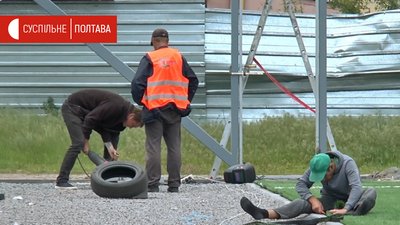 Працівники підрядної фірми "Добробуд-Інвест" Працівники підрядної фірми "Добробуд-Інвест"