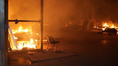 Атака РФ на Одесу 6 жовтня 2026 року, пожежа на приватному підприємстві
