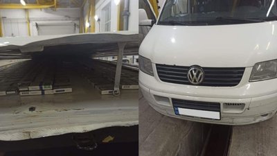 Контрабанду сигарет виявили у мікроавтобусі на кордоні з Угорщиною