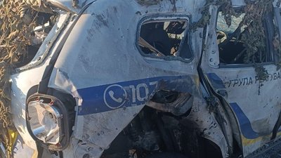 Херсонщина, зруйнований автомобіль поліції, обстріли РФ