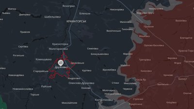 Місто Дружківка Донецької області на мапі аналітичного проєкту DeepState